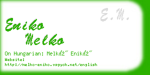 eniko melko business card